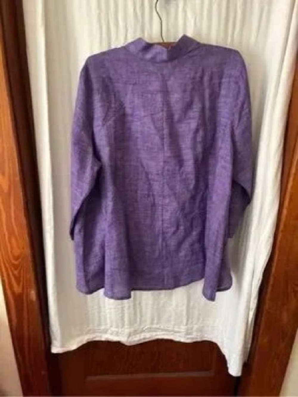 C Purple Linen Button-Down Shirt - Picture 3 of 6
